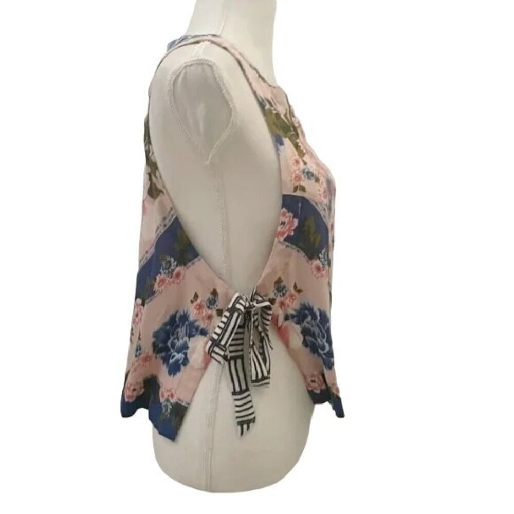 Free People Sweet Love Pastel Pink Floral Tie Side Crop Top - Picture 6 of 9